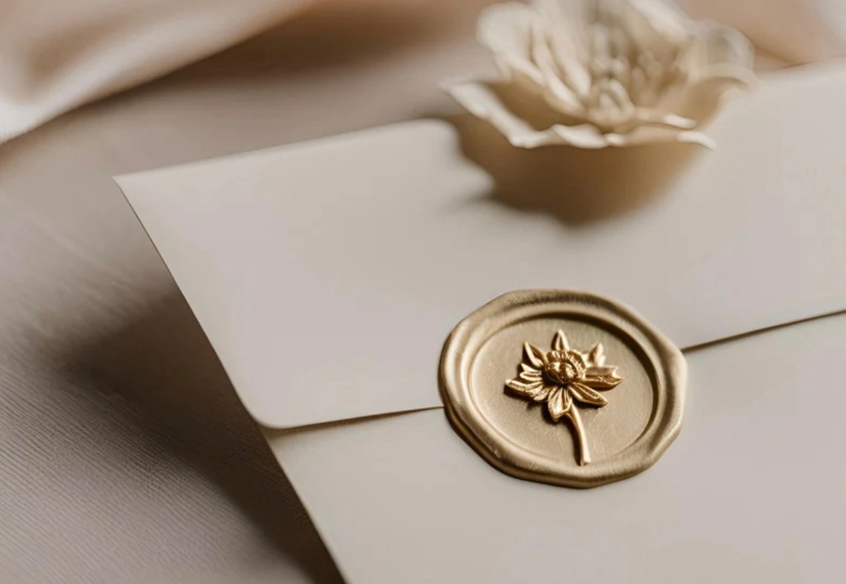Envelope and wax seal image for freebies.